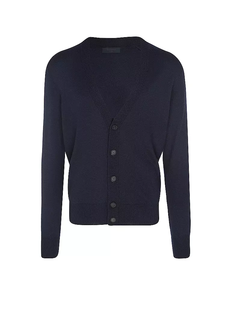 BOSS | Kaschmirstrickjacke | Dunkelblau