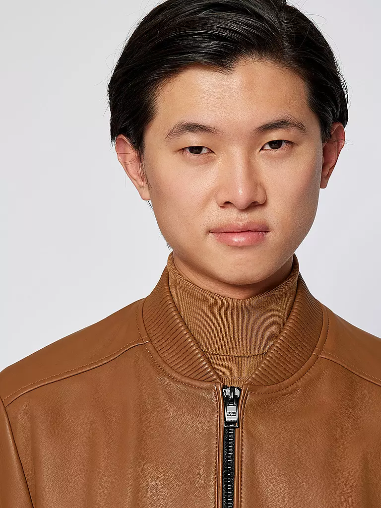 BOSS | Lederblouson MALBAN | braun