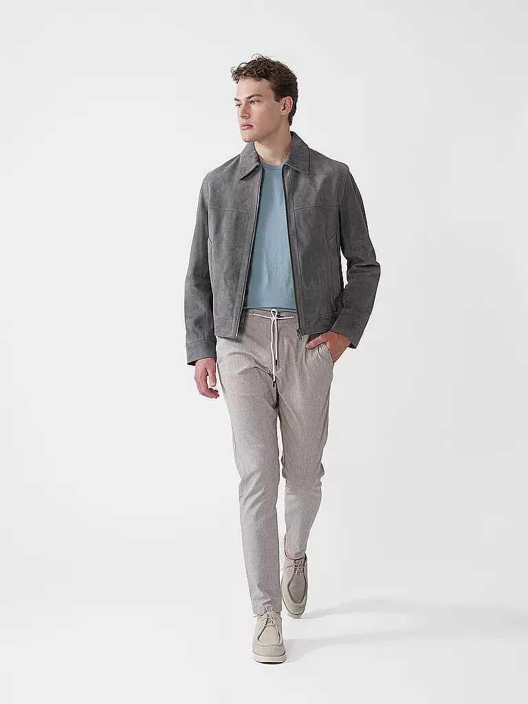 BOSS | Lederjacke H-MALBANO5  | grau