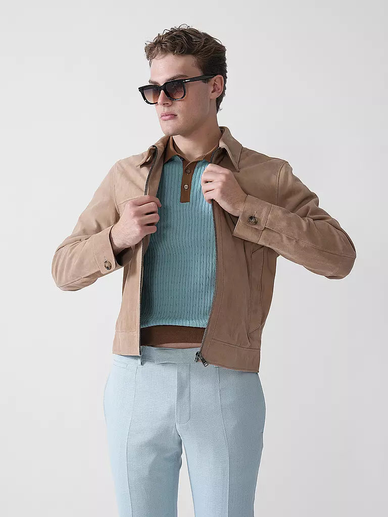 BOSS | Lederjacke H-MALBANO5  | beige