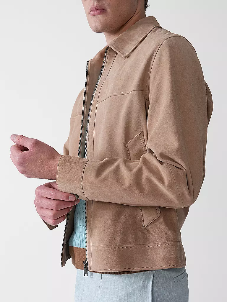 BOSS | Lederjacke H-MALBANO5  | beige