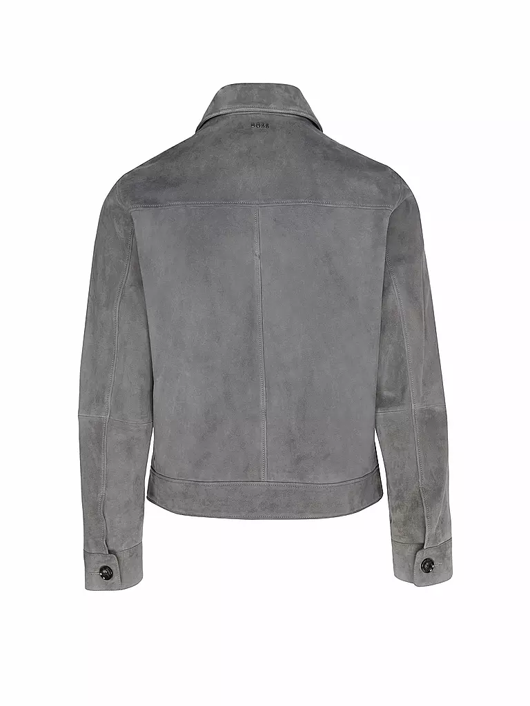 BOSS | Lederjacke H-MALBANO5  | grau