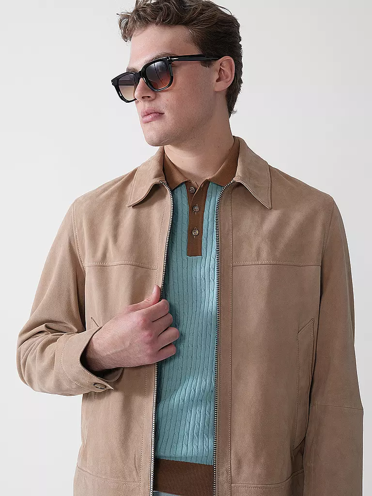 BOSS | Lederjacke H-MALBANO5 | grau