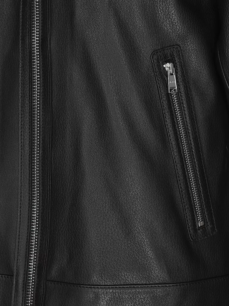 BOSS | Lederjacke H-MAPSON4 | schwarz