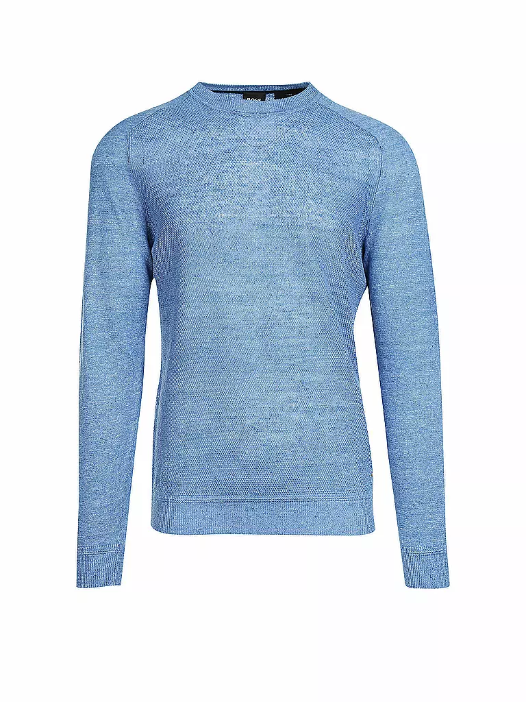 BOSS | Leinen-Pullover | blau