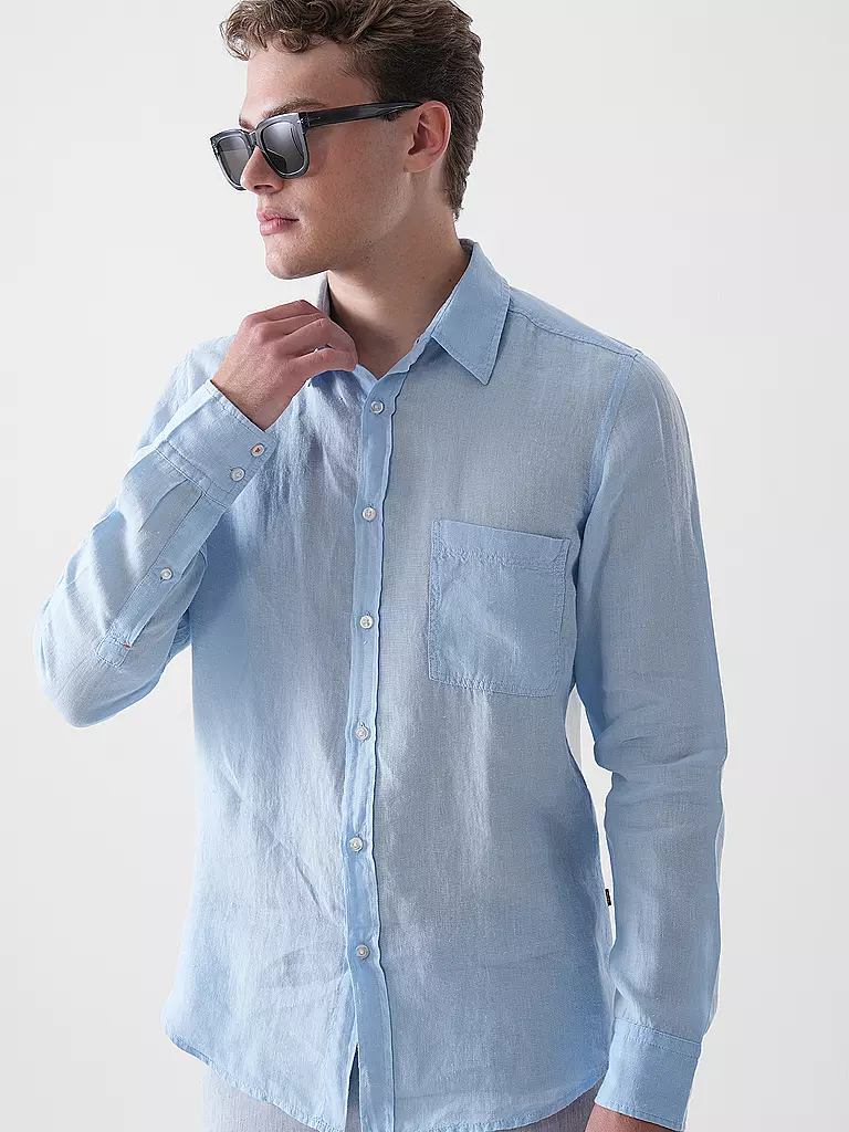 BOSS | Leinenhemd Regular Fit RELEGANT | schwarz