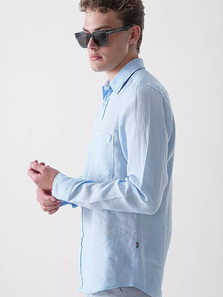 BOSS | Leinenhemd Regular Fit RELEGANT | schwarz