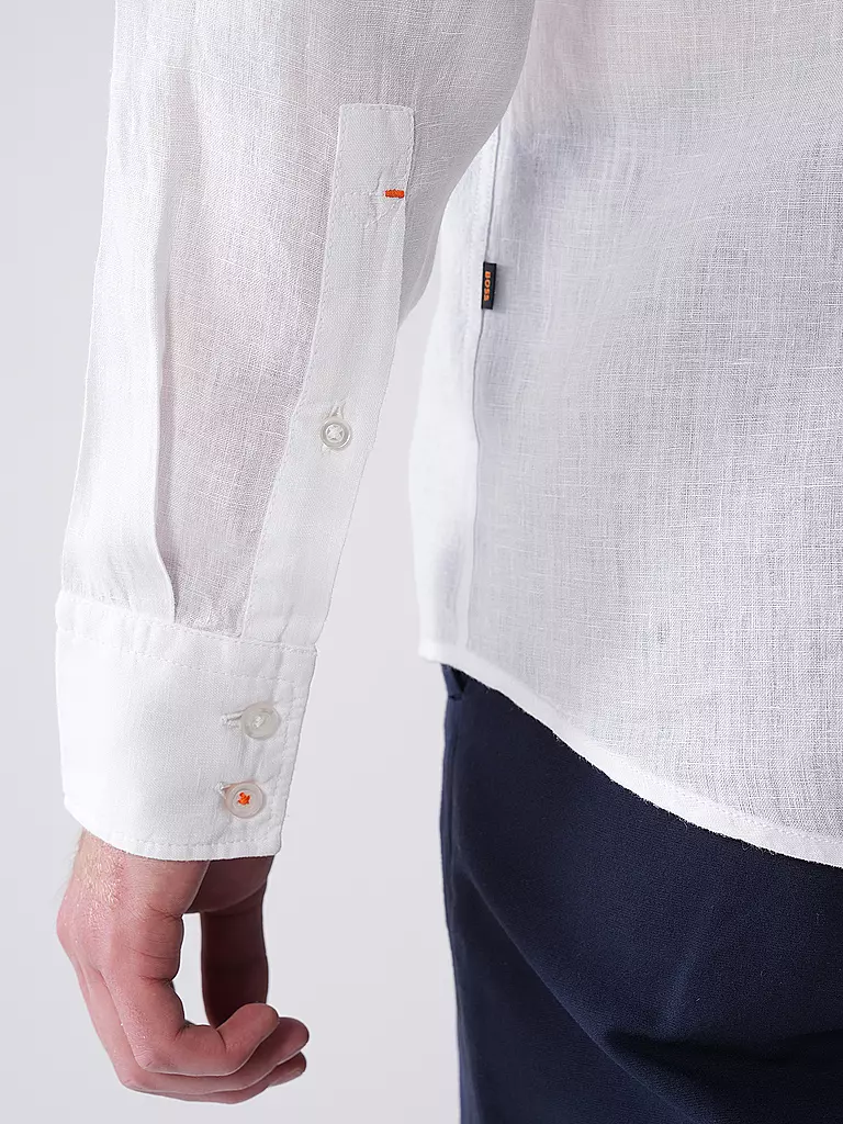 BOSS | Leinenhemd Regular Fit RELEGANT | schwarz