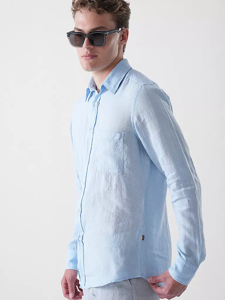 BOSS | Leinenhemd Regular Fit RELEGANT | schwarz