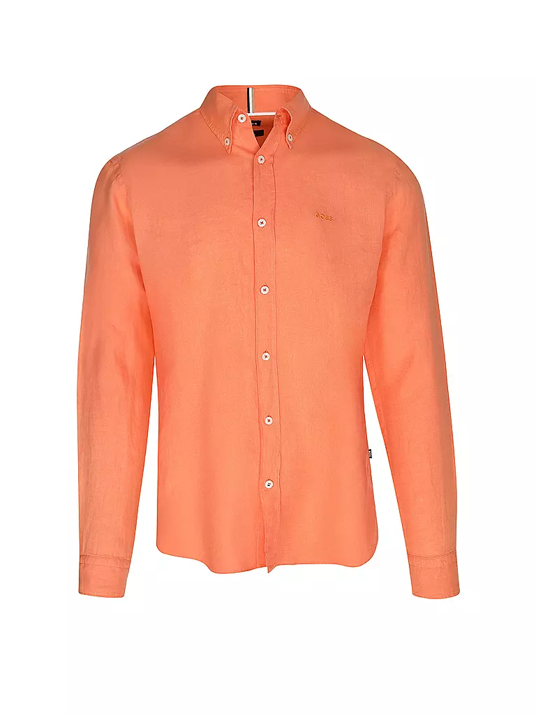 BOSS | Leinenhemd Slim Fit H-ROAN | orange