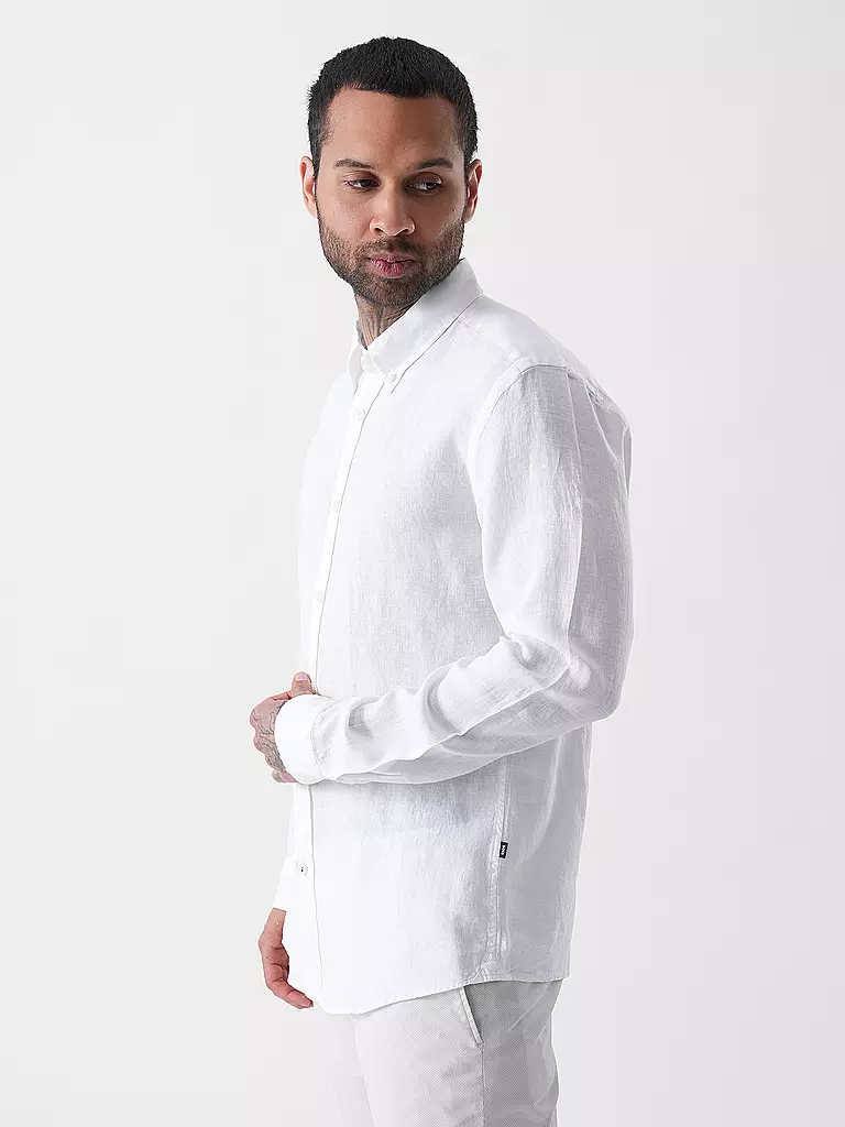 BOSS | Leinenhemd Slim Fit H-ROAN | hellblau