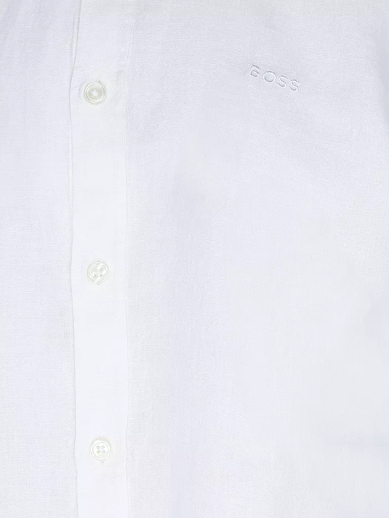 BOSS | Leinenhemd Slim Fit H-ROAN | weiss