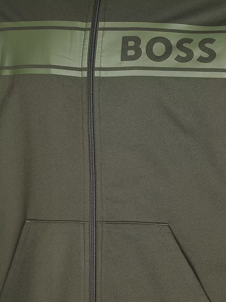 BOSS | Loungewear Jacke   | dunkelgrün