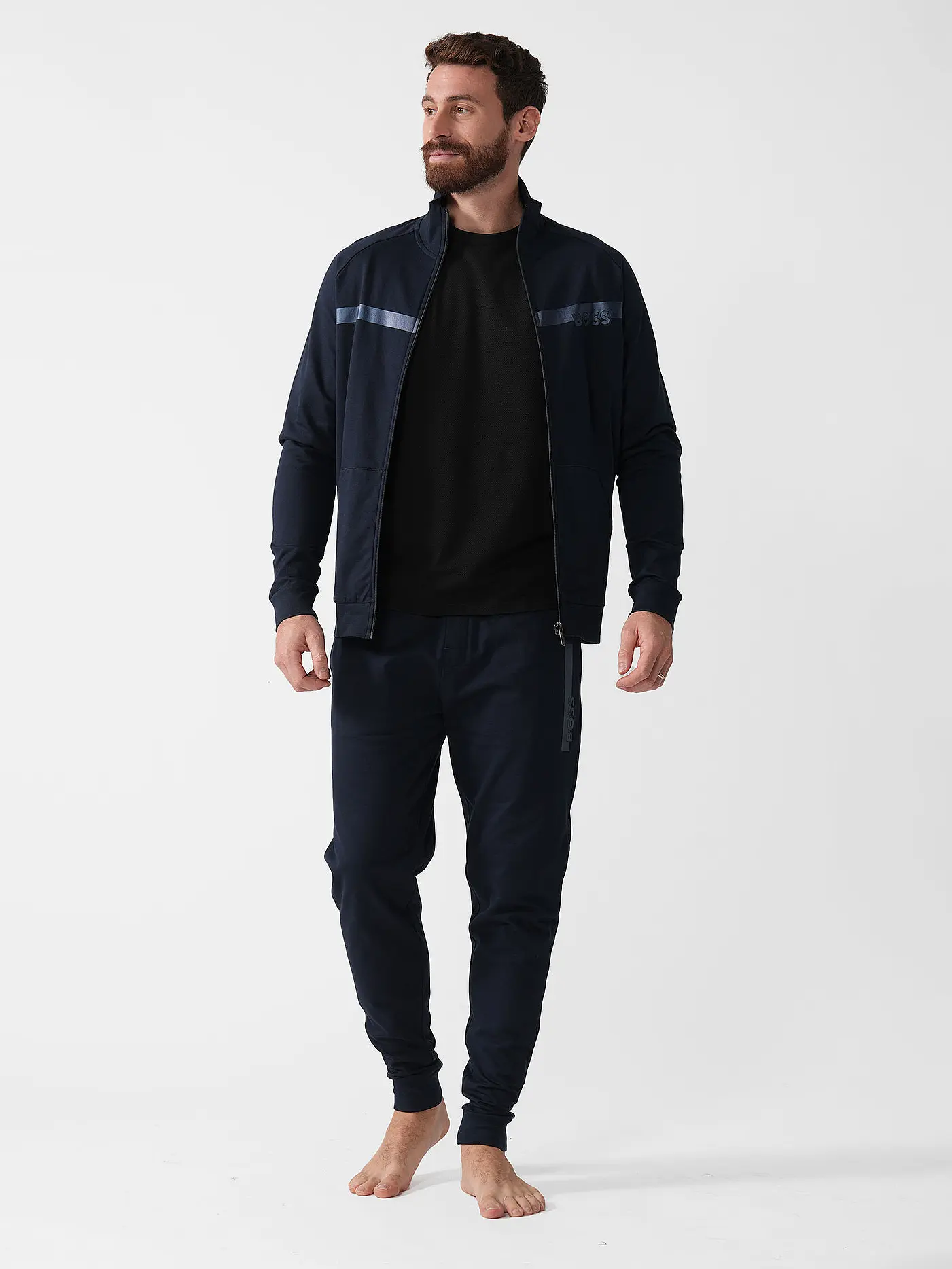 BOSS | Loungewear Jacke  | blau