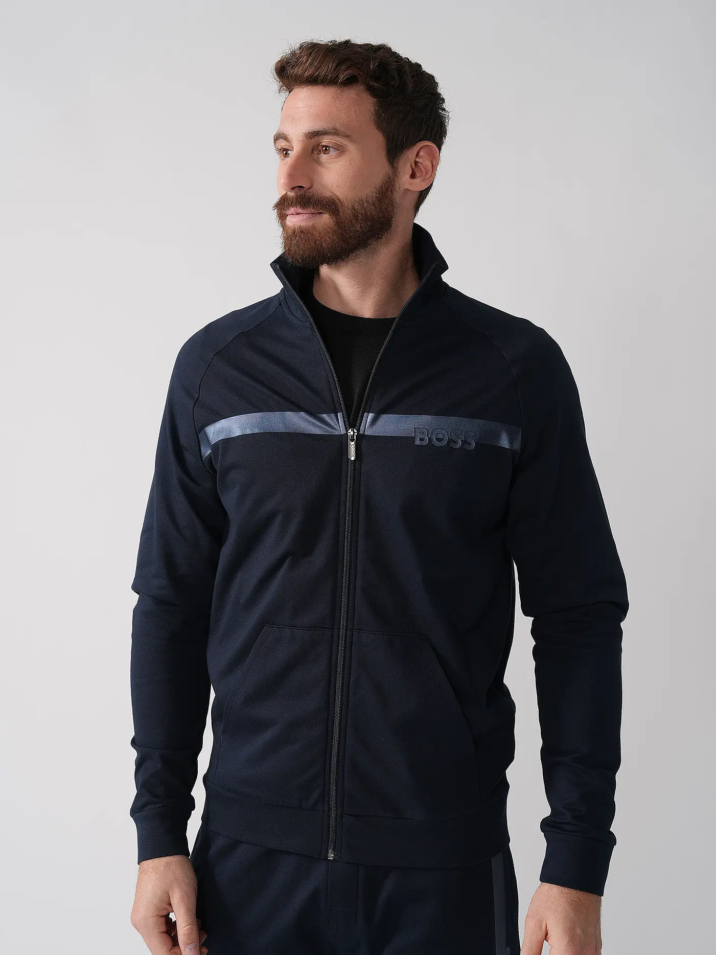 BOSS | Loungewear Jacke  | blau