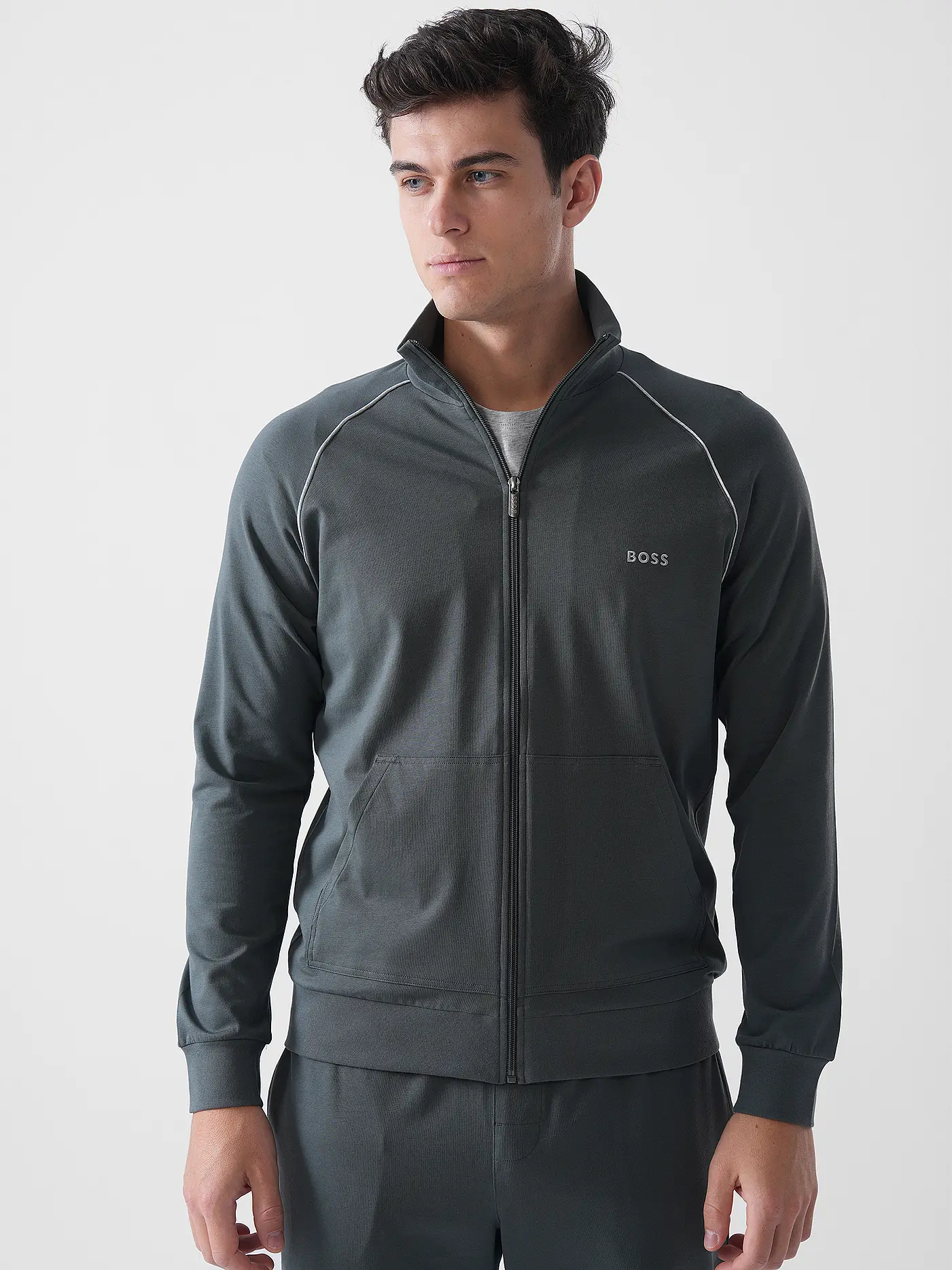 BOSS | Loungewear Jacke  | dunkelgrün