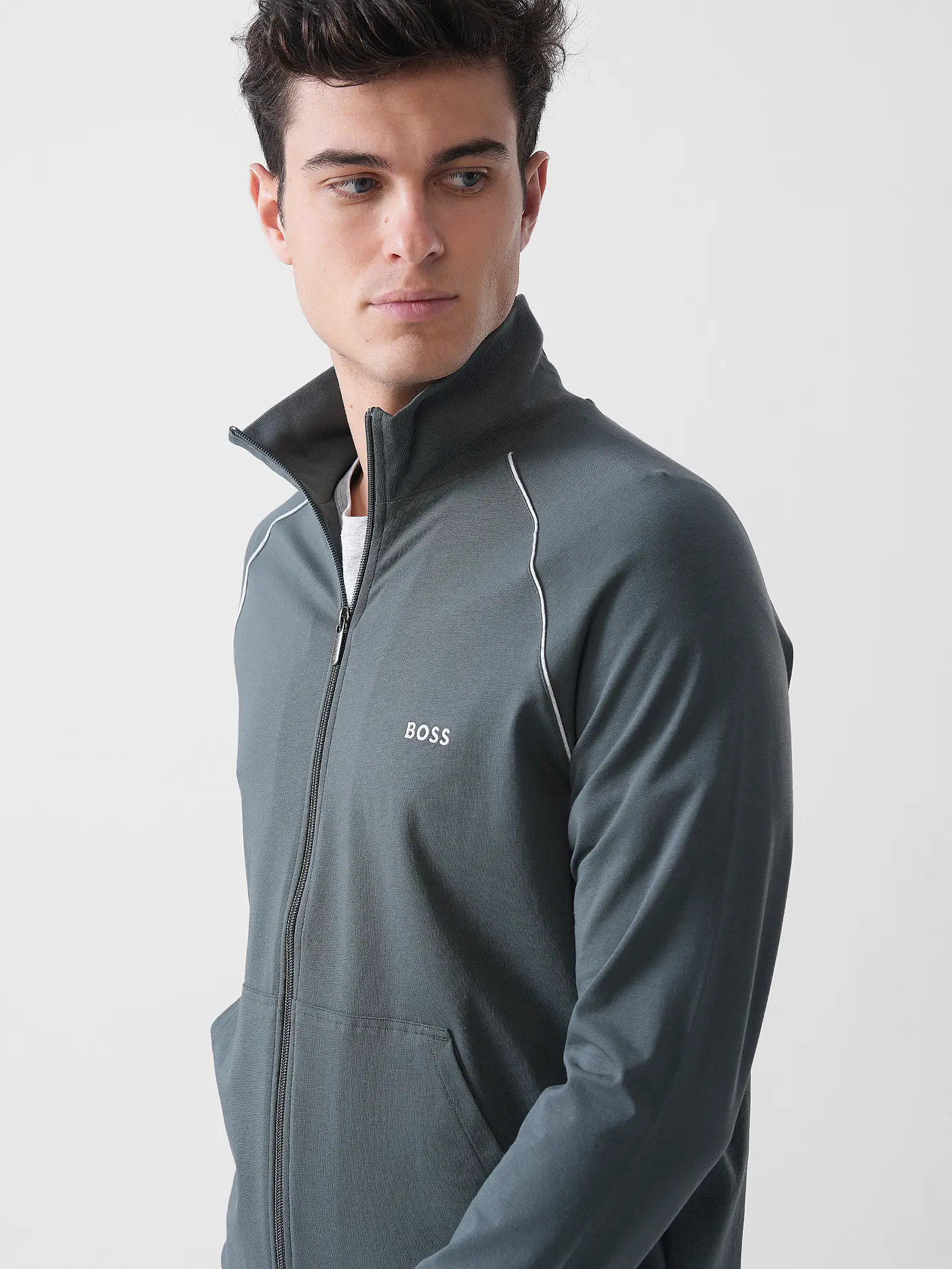 BOSS | Loungewear Jacke  | dunkelgrün