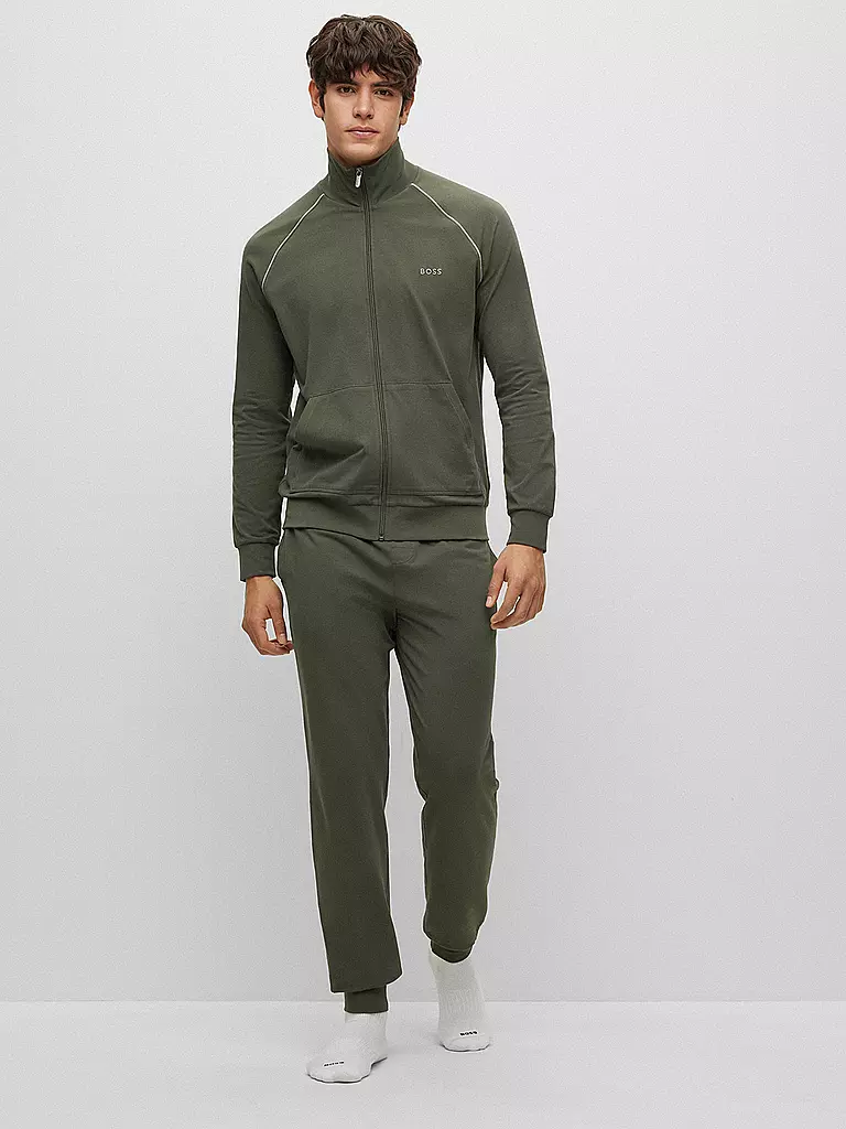 BOSS | Loungewear Jacke | dunkelgrün