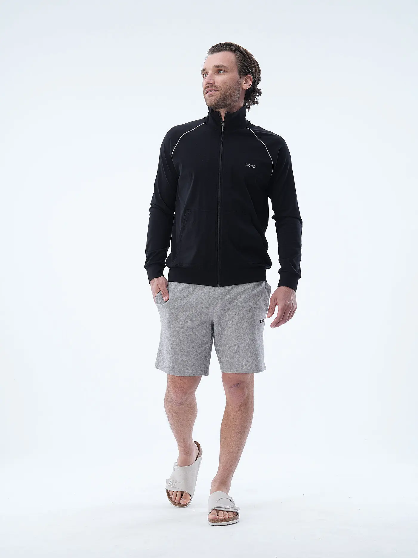 BOSS | Loungewear Sweatjacke  | schwarz