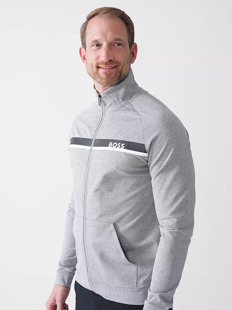 BOSS | Loungewear Sweatjacke | hellgrau