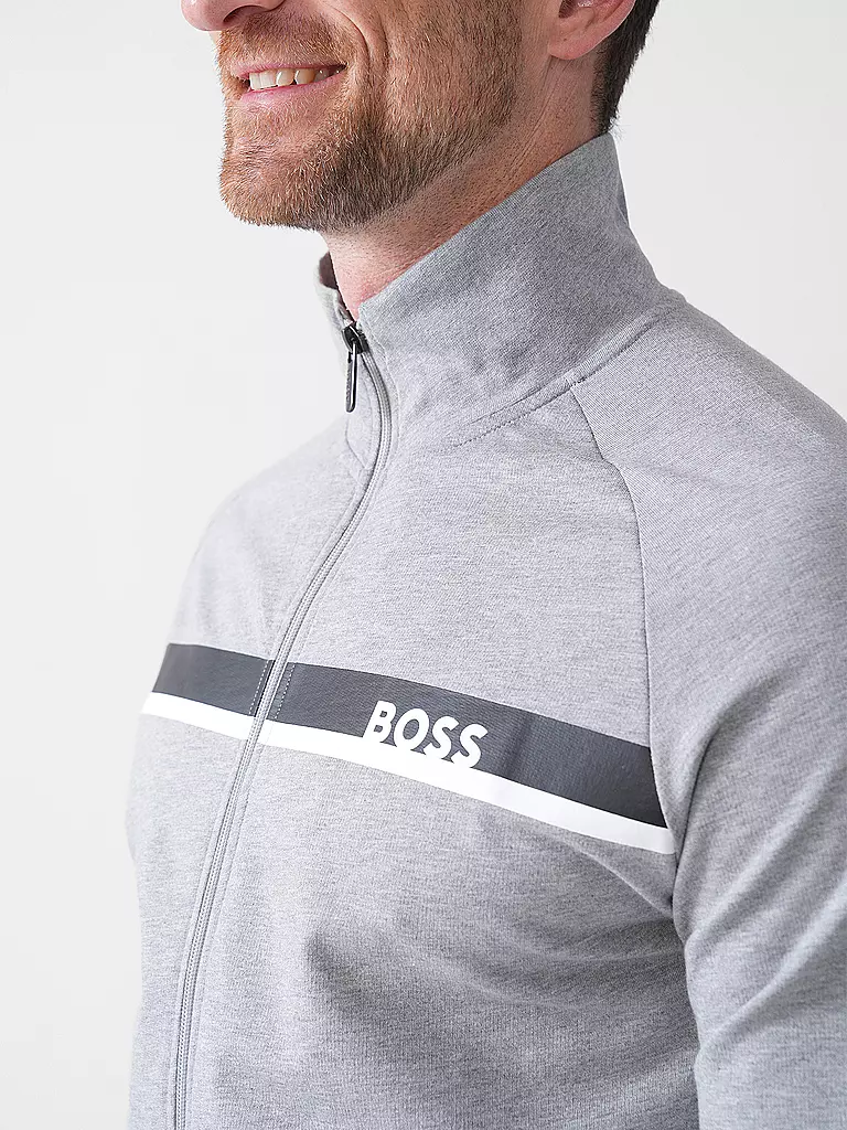 BOSS | Loungewear Sweatjacke | hellgrau
