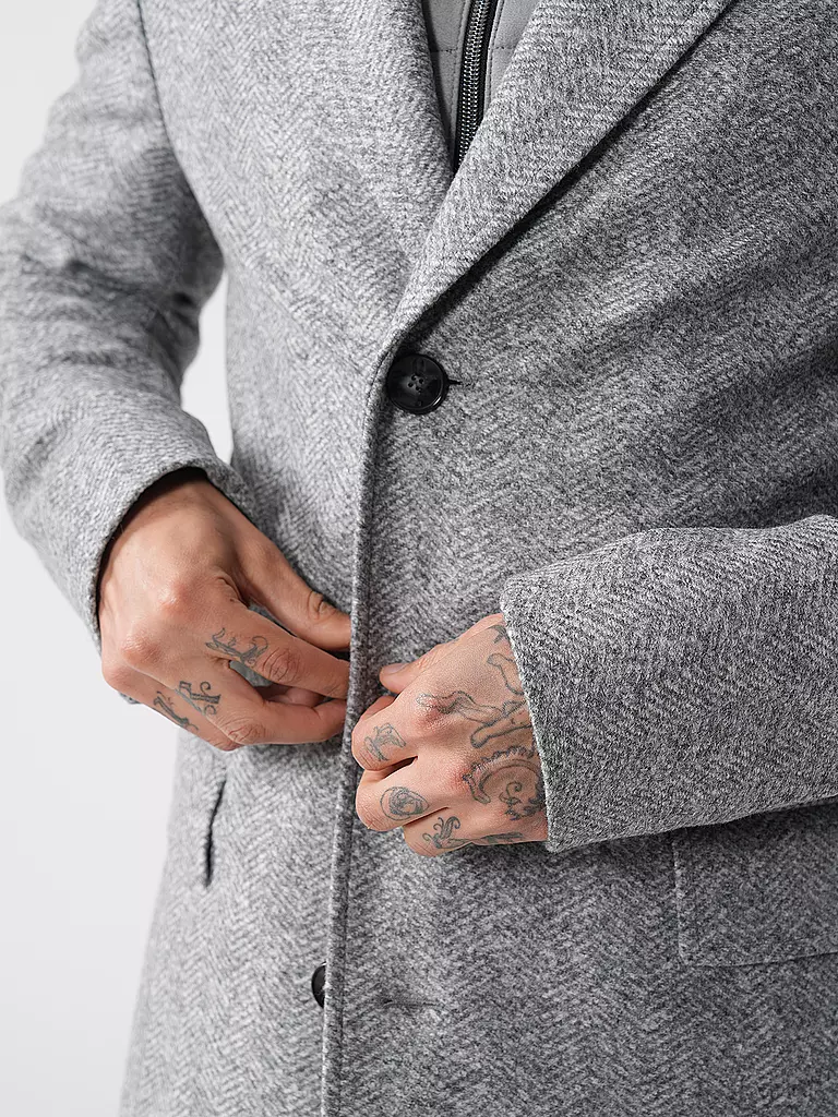 BOSS | Mantel Slim Fit HYDE-BIB | hellgrau