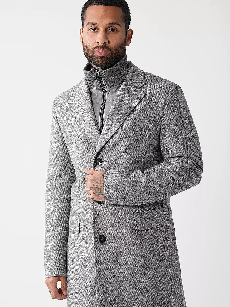 BOSS | Mantel Slim Fit HYDE-BIB | hellgrau