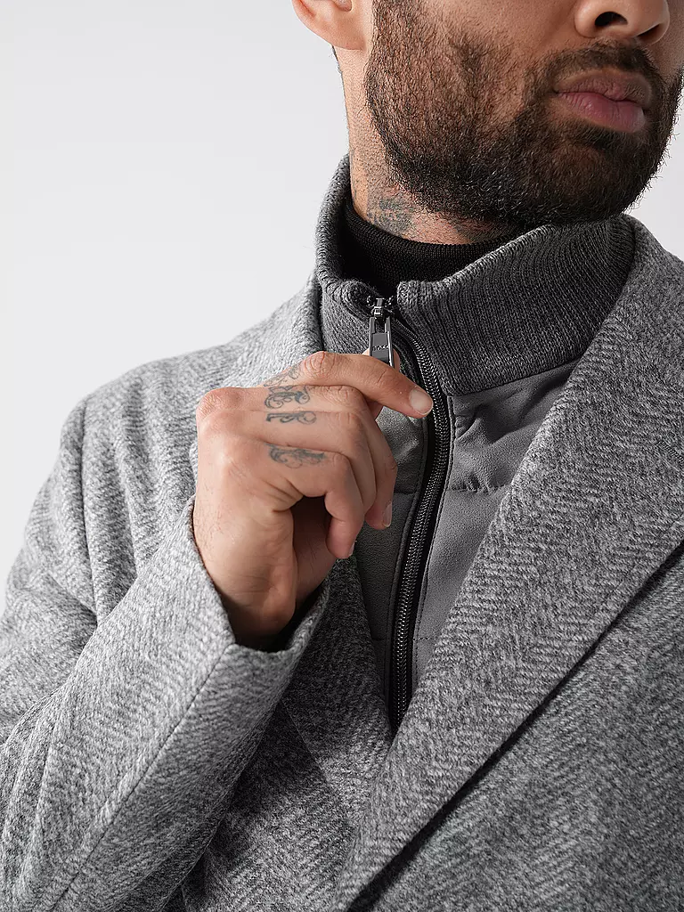 BOSS | Mantel Slim Fit HYDE-BIB | hellgrau
