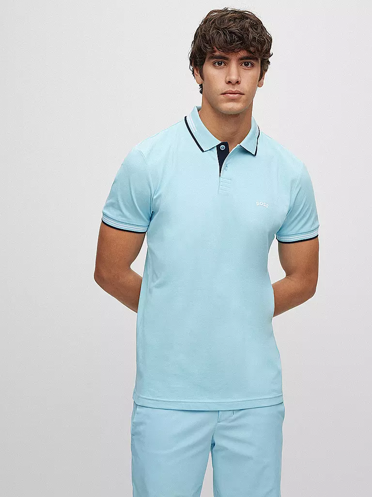 BOSS | Poloshirt Slim Fit PAUL CURVED | hellblau