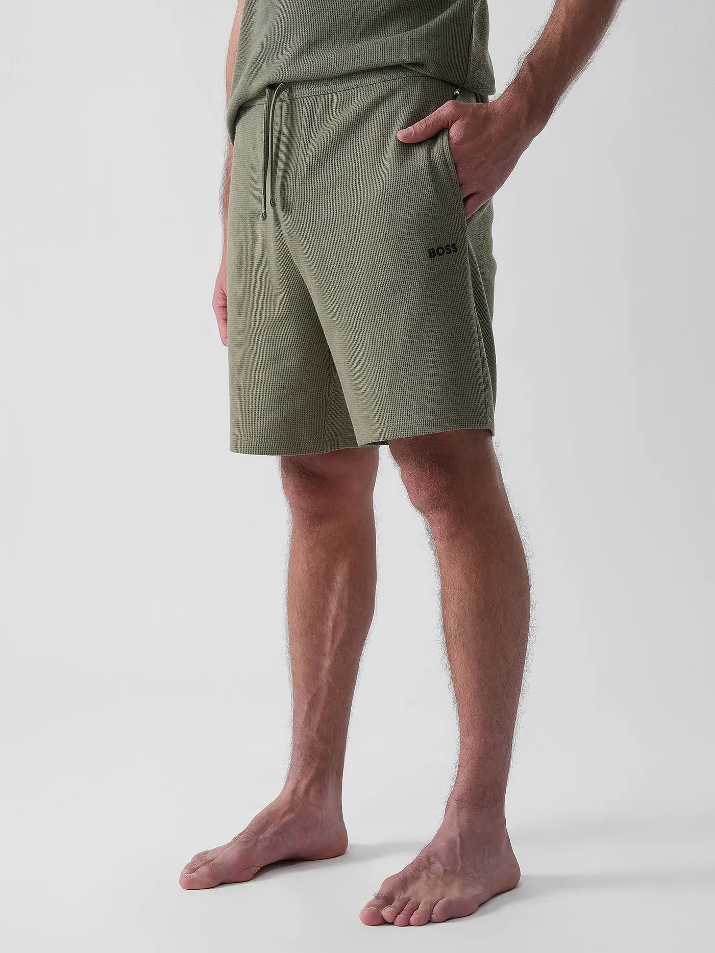 BOSS | Pyjamahose - Shorts | olive
