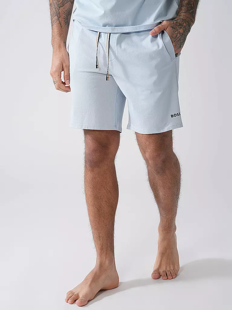 BOSS | Pyjamahose - Shorts | hellblau