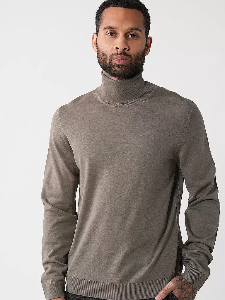 BOSS | Rollkragenpullover Slim Fit MUSSO | hellgrün