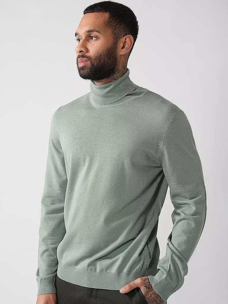 BOSS | Rollkragenpullover Slim Fit MUSSO | grün