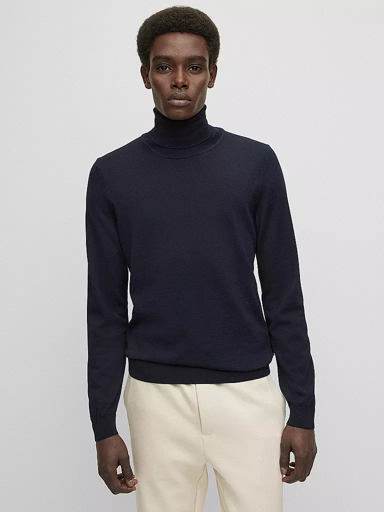 BOSS | Rollkragenpullover Slim Fit MUSSO | grün