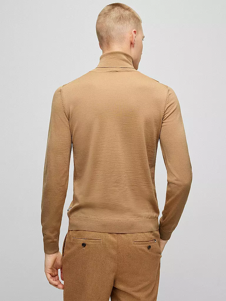 BOSS | Rollkragenpullover Slim Fit MUSSO | olive