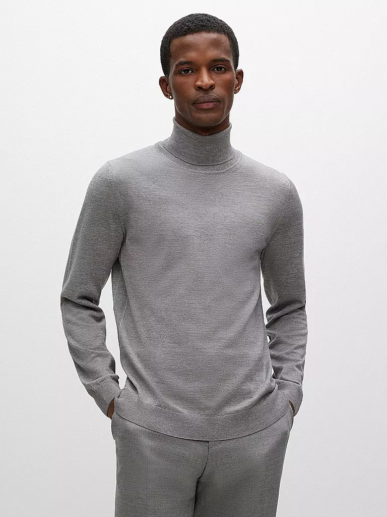 BOSS | Rollkragenpullover Slim Fit MUSSO | grau