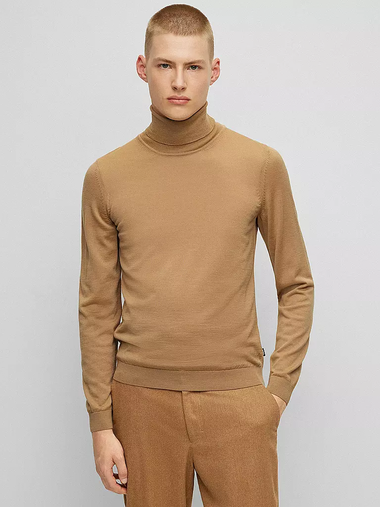 BOSS | Rollkragenpullover Slim Fit MUSSO | grün