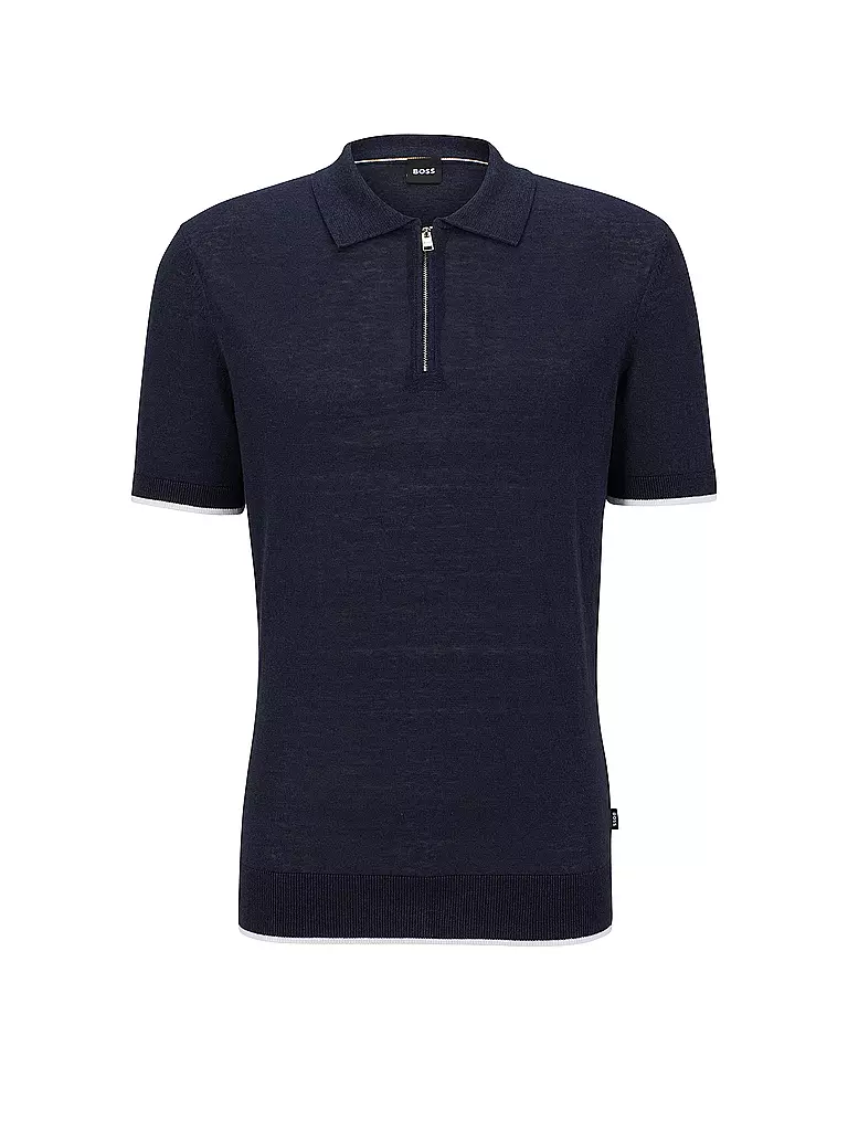 BOSS | Strickpoloshirt Regular Fit GANZO | dunkelblau