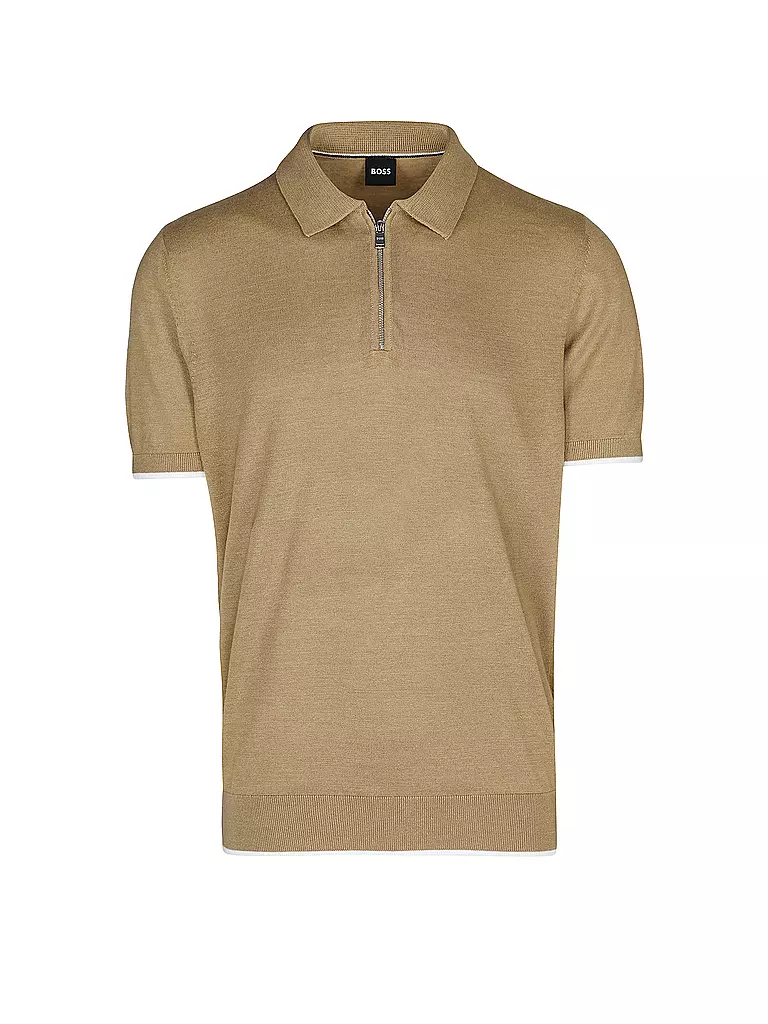BOSS | Strickpoloshirt Regular Fit GANZO | beige