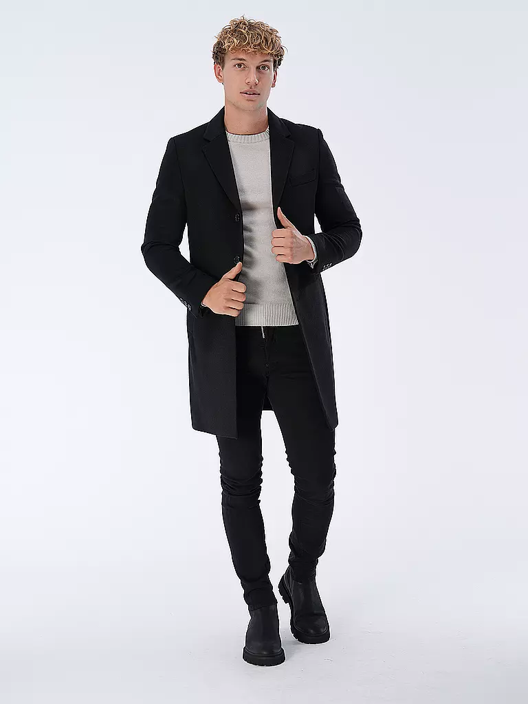 BOSS | Wollmantel  | schwarz
