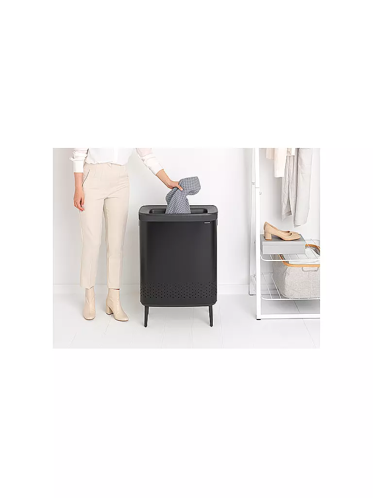 BRABANTIA | Wäschebox Bo 2x45l Schwarz | schwarz