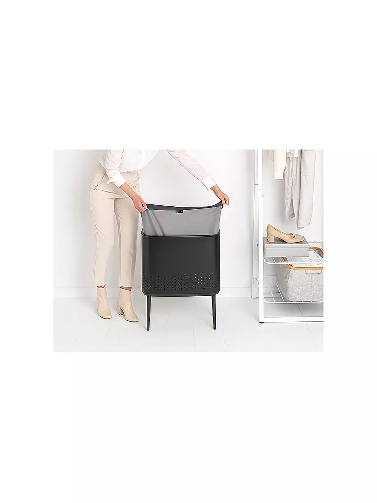 BRABANTIA | Wäschebox Bo 60l Schwarz | schwarz