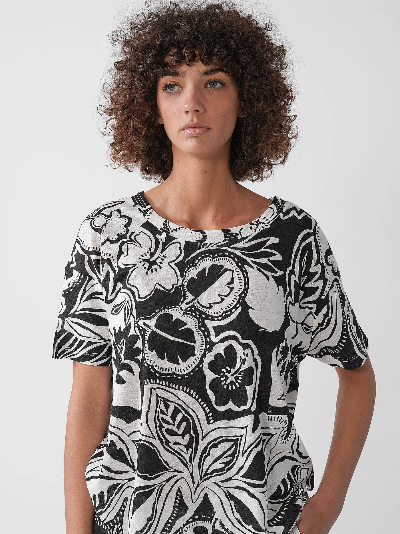 BRAX | Leinenshirt CANDICE | schwarz