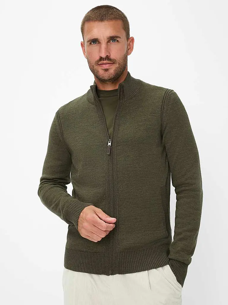 BRAX | Strickjacke JAKE | olive