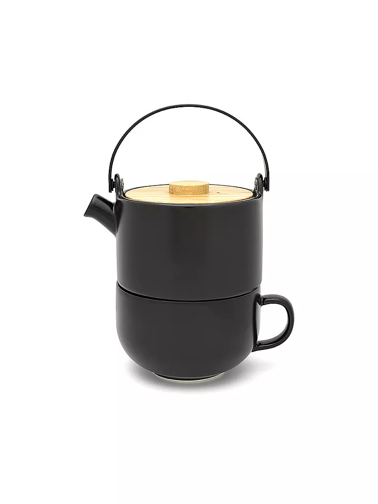 BREDEMEIJER | Tea for one Umea mit Bambusdeckel 0,5l Schwarz | schwarz