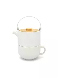 BREDEMEIJER | Tea for one Umea mit Bambusdeckel 0,5l Weiss | weiss