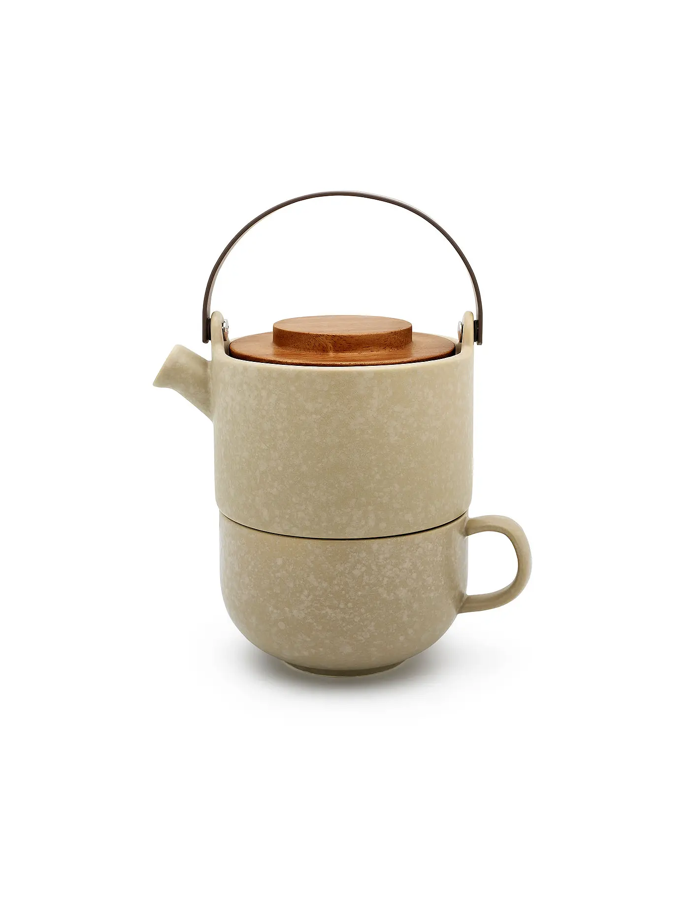 BREDEMEIJER | Teekanne TEA FOR ONE UMEA 0,5l Lehmgrau / Bamb | camel