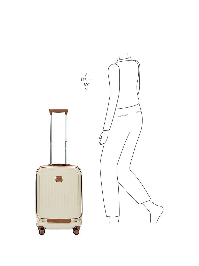 BRICS Trolley de cabina de 55 cm expandible TAORMINA Cream crema