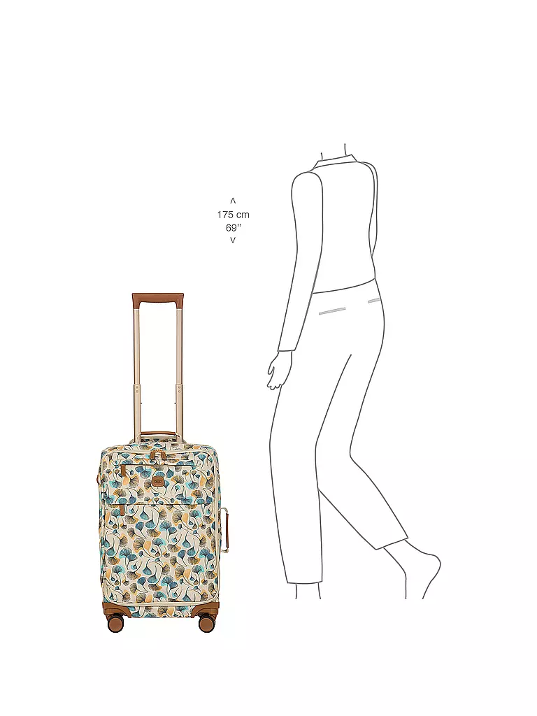 BRICS | Trolley X Travel 55cm Flowers Fiori | creme