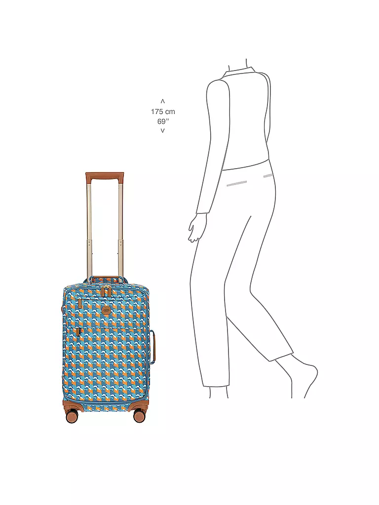 BRICS | Trolley X Travel 55cm Tropical Camou | blau